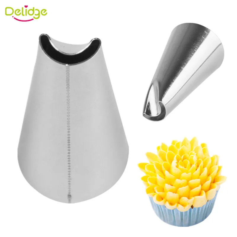 

Delidge 1 pc Flower Cake Nozzle Stainless Steel Rose Cake Decor Nozzle Cupcake Icing Piping Nozzles Baking Decorating Tools