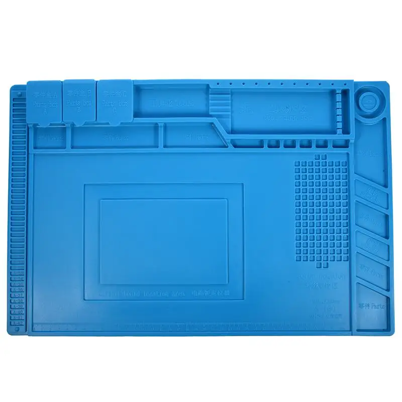 

S-160 45x30cm Heat Insulation Silicone Pad Desk Mat Maintenance Platform For BGA Soldering Repair Station With Magnetic Sectio