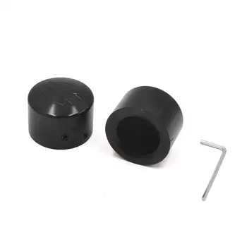

uxcell 2Pcs Aluminum Alloy Front Axle Nut Cover Cap for Harley Sportster Black