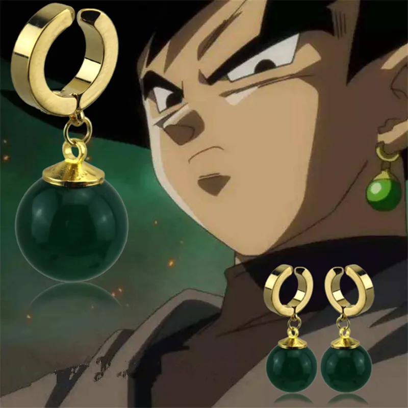 

1Pcs Earrings Dragon Ball Earring Son Goku Black Z Vegetto Potara Zamasu Vegetto Eardrop Ear Stud Cosplay Gift