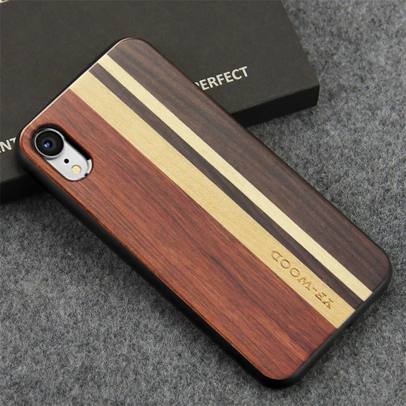Luxury Wooden Case For iPhone 7 8 Xs Natural Wood + Soft TPU Thin Shockproof for |