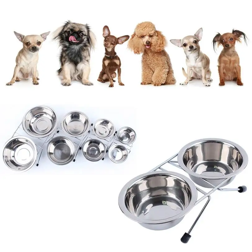

Dog Bowl Stainless Steel Pet Dog Cat Puppy Travel Feeding Feeder Double Food Bowl Water Dish Accesorios Para Perros #7327