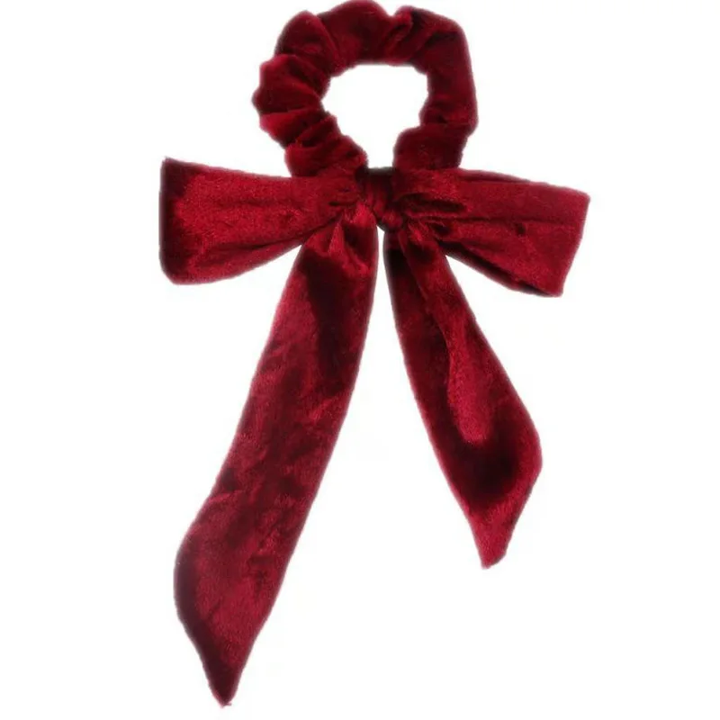 

Cute Girl Hair Rope Velvet Scrunchies Bowknot Elastic Hair Bands for Women Bow Ties Ponytail Holder Accessories