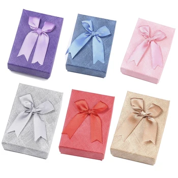 

24pcs/lot Cardboard Rectangle Jewelry Set Boxes gift box for jewellery packaging with Sponge Pad Inside 9.35x6.3x3cm F80