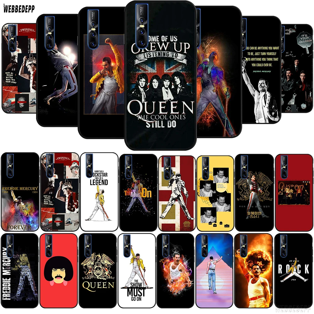 

WEBBEDEPP Queen band Freddie Mercury TPU Case for vivo Y17 Y53 Y55s Y67 Y75 Y81s Y85 Y89 Y91 Y91C Y95 Y93 V5s V7 V9