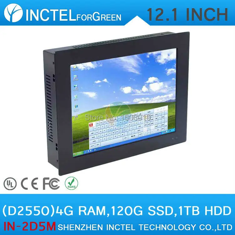 

Five wire Gtouch touchscreen using high-temperature ultra thin touch screen panel embedded industrial all in one pc with 12 inch