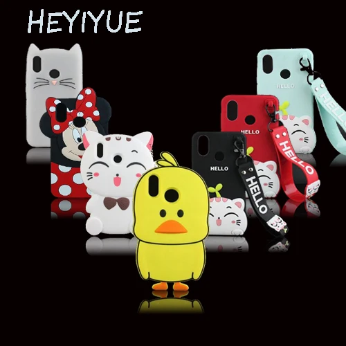 

For Huawei Y9 2019 3D Silicon Cat Duck Minnie Soft Cartoon Phone Back Cover Case for Huawei Y9 2019 JKM-LX1 JKM-LX3