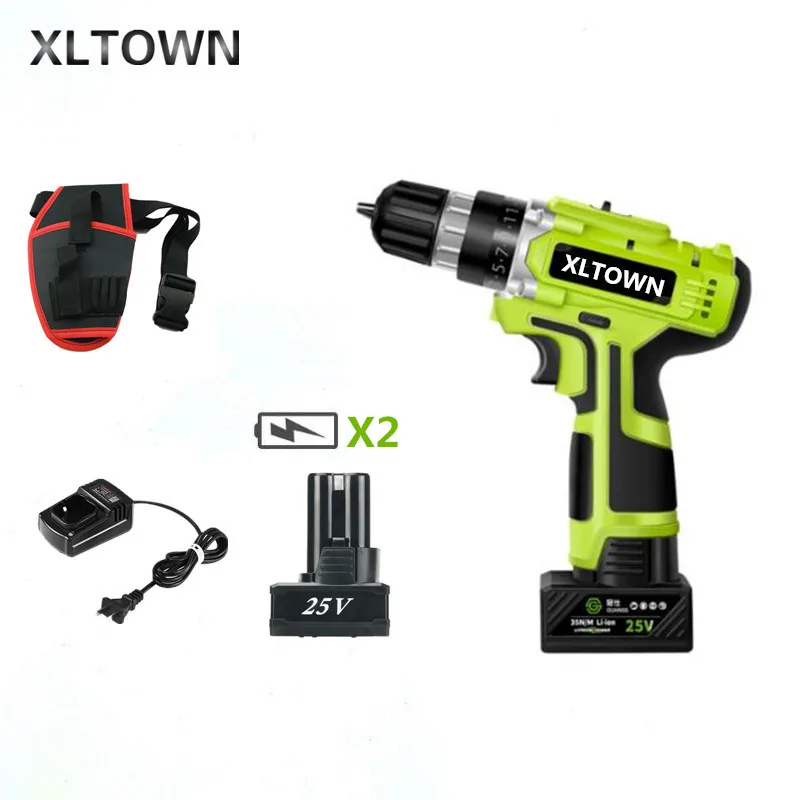 

XLTOWN 25V Cordless Electric Drill Multi-function Rechargeable Lithium Battery Electric Screwdriver Household Power Tools