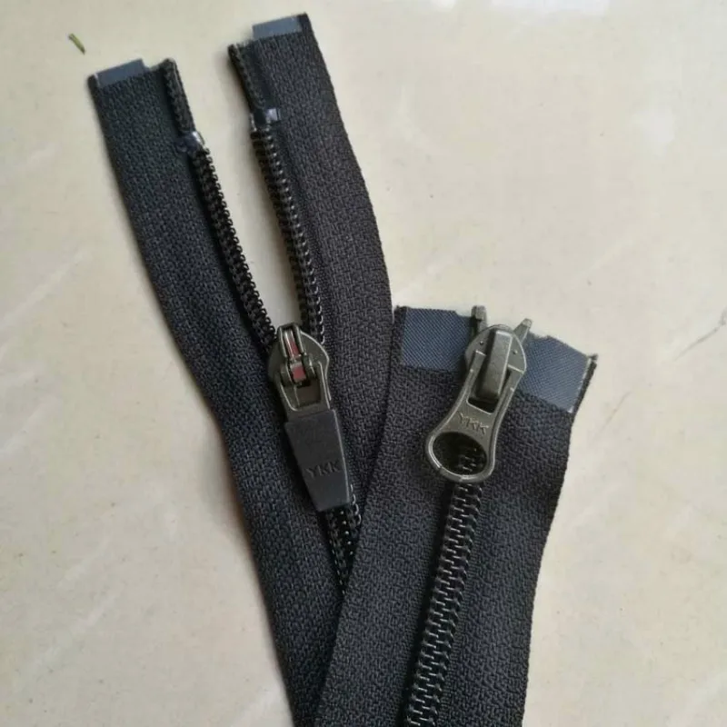 

80cm 2 Pcs/lot Long Plastic Ykk Zipper Black Nylon Coli Two-way Double Open End Down Jacket Sleeping Bag Tent