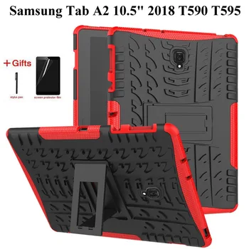 

Rugged stand case for Samsung Galaxy Tab A A2 10.5 inch 2018 T590 T595 T597 Heavy Duty Funda Tablet 2 in 1 Hybrid case+film+pen