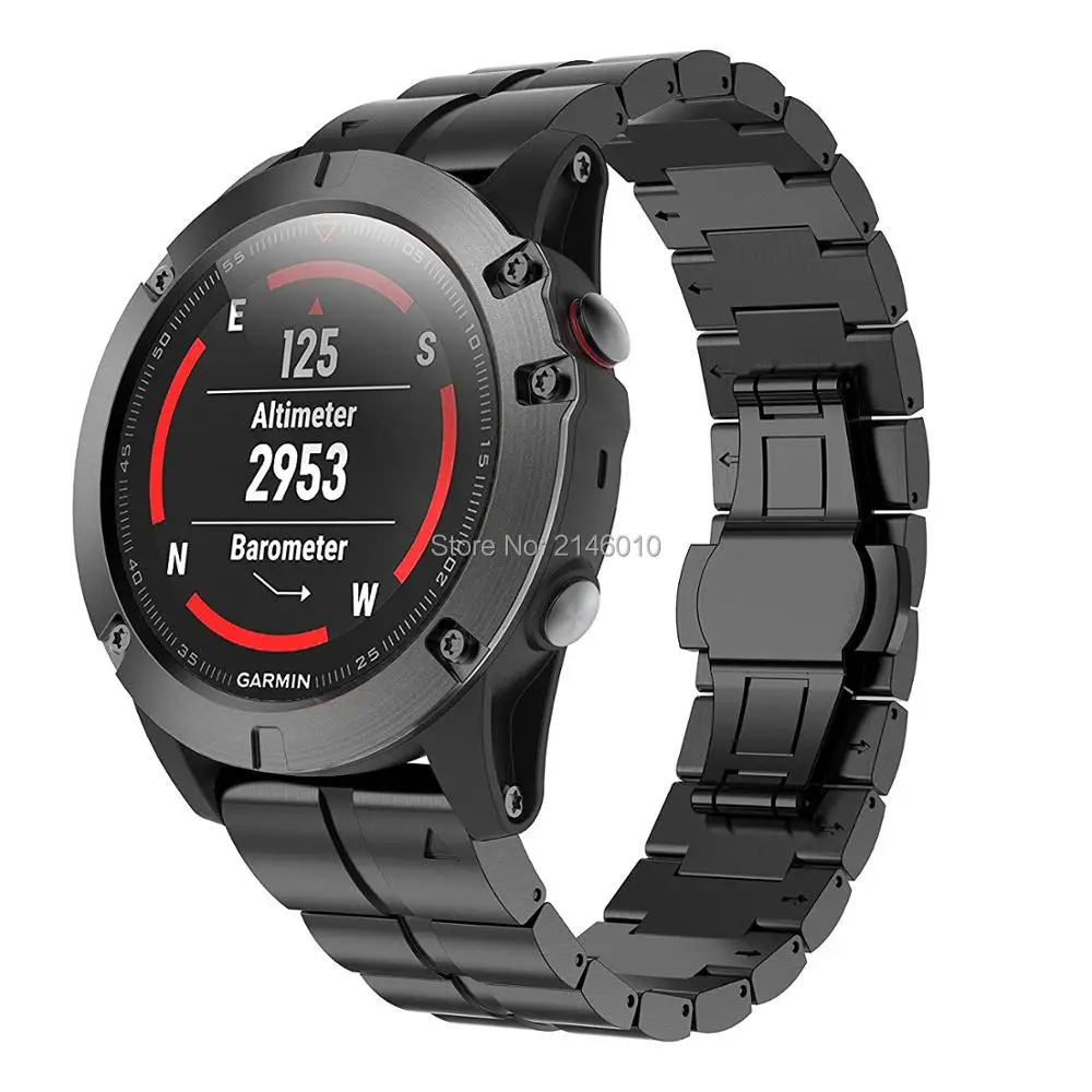

Titanium Alloy Wristbands Watch Band Strap For Garmin Fenix 3 / HR Fenix 5X Black Silver Light Weight with Quick Fit