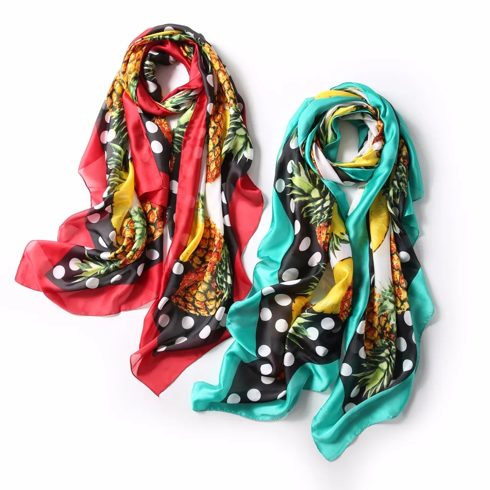 HIGH QUALITY Glitter Pineapple Fruit Print Women/'s Scarf Shawl