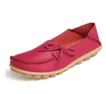 Женская обувь из натуральной кожи, женская обувь на плоской подошве, цветная обувь, лоферы, женская обувь на плоской подошве, Мокасины, большие размеры 34-44 - Цвет: 06