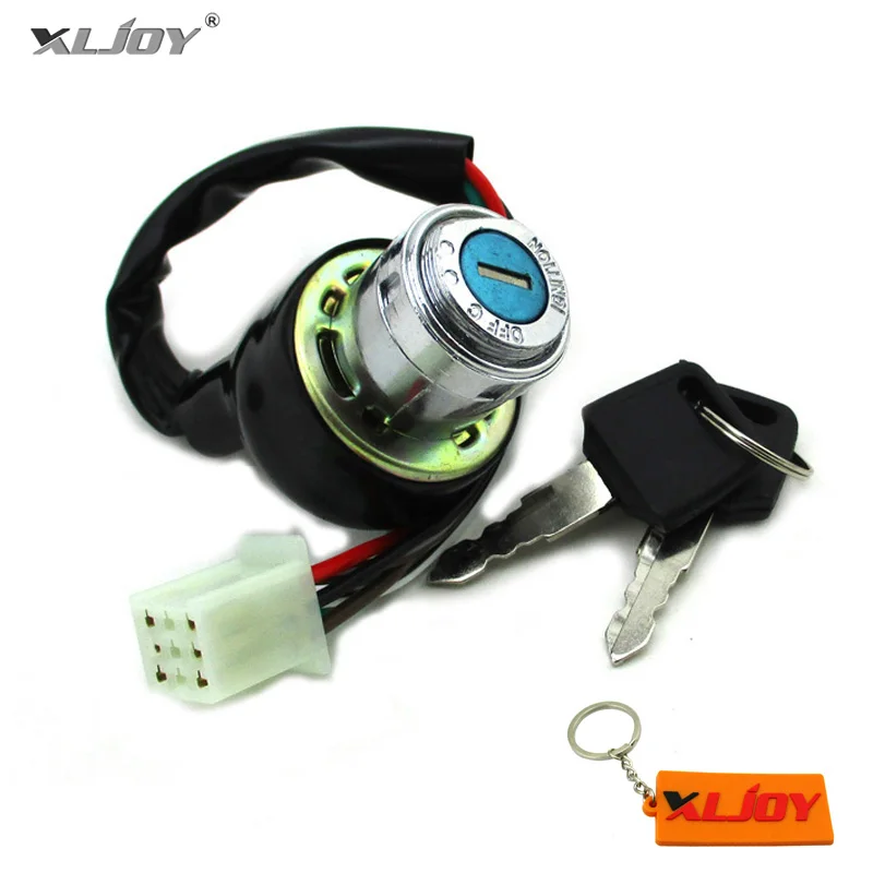 

XLJOY 6 Wire Pin On Lock Off Ignition Key Switch + 2 Keys For Meerkat Kazuma 50cc 70cc 90cc 110cc 125cc ATV Quad 4 Wheeler