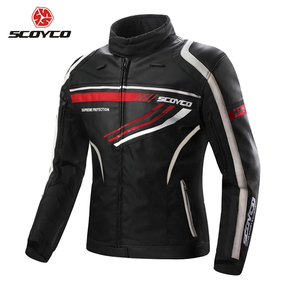 

SCOYCO Motorcycle Jacket Men Leather Moto Jackets Motorcycle Full Body Protective Gear Armor Waterproof Motorcycle Clothing