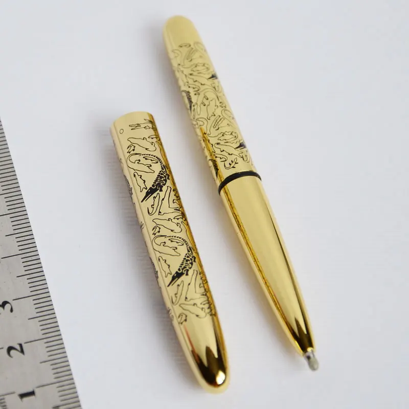 Мини Крокодил пространство ручка Ролик Шариковая ручка золотой с гравировкой+ мешочек NEAT CONVIENCE 9 см