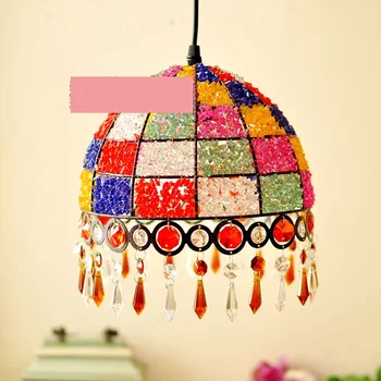 

Bohemia crystal colorful pendant light for restaurant bedroom bar coffee store lighting lamp hallway lights ZA