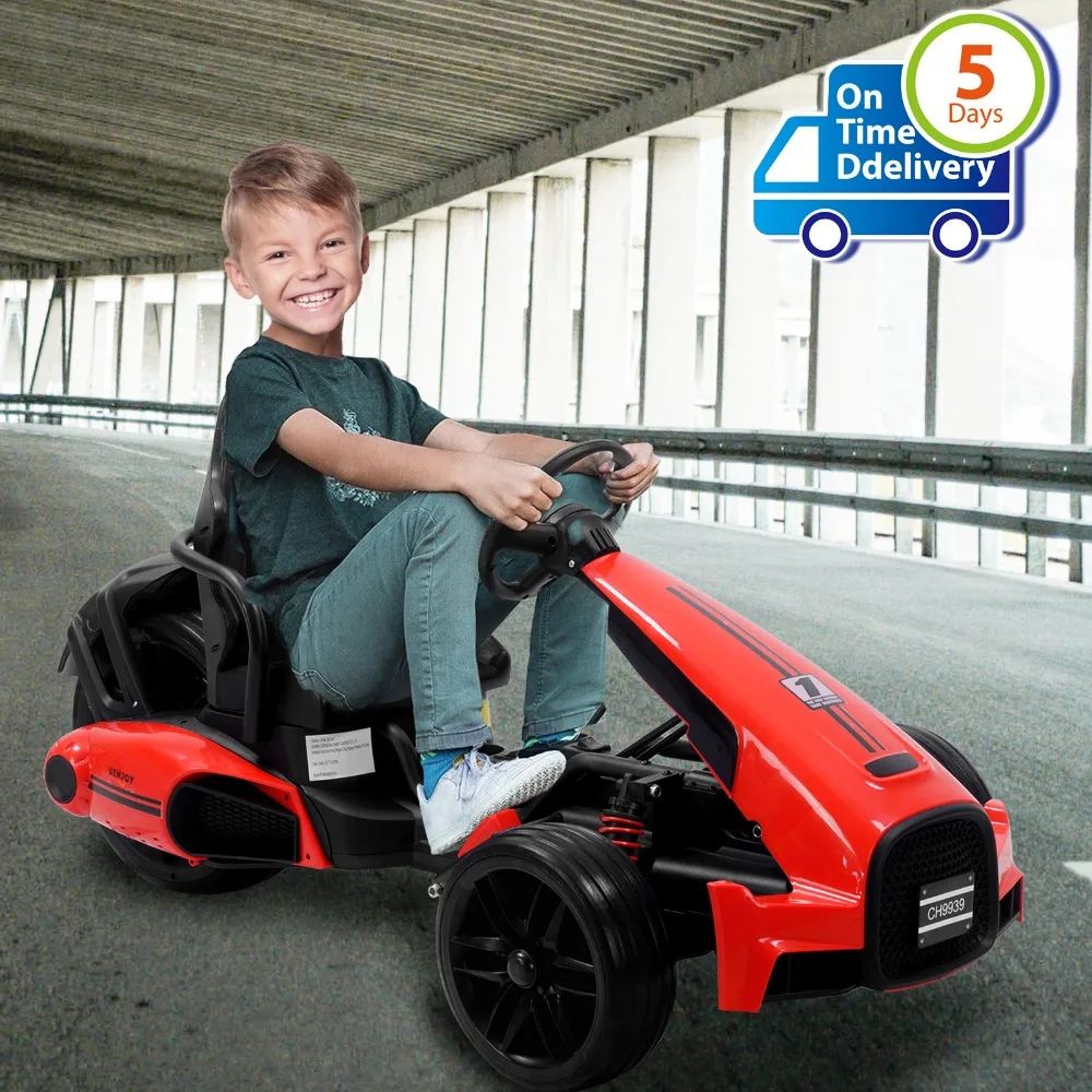 

Uenjoy Pedal Go Kart 12V Ride On Car Racing Car w/Foot Pedal,2 Speed,Spring Suspension,Adjustable Steering Wheel, Red