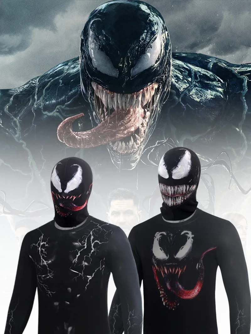 Venom с изображением Человека паука маска 3D глаза Косплэй Черный Человек паук