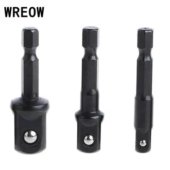

3PCS Drilling Bit Chrome Vanadium Steel Socket Adapter Hex Shank 1/4" 3/8" 1/2" Extension Impact Electrical Driver Drill Bits