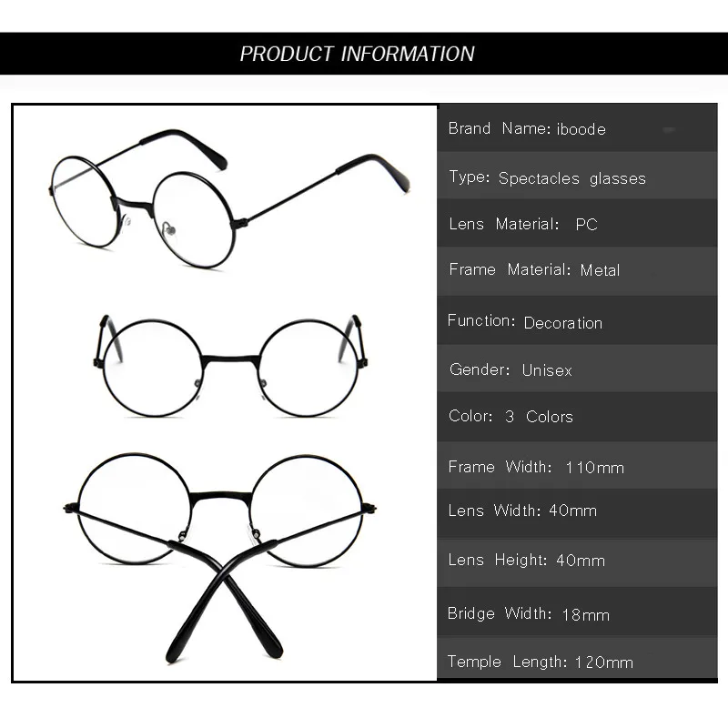 Iboode круглые очки оправы оптика дети с прозрачными линзами Близорукость Оптические прозрачные очки для детей мальчики девочки
