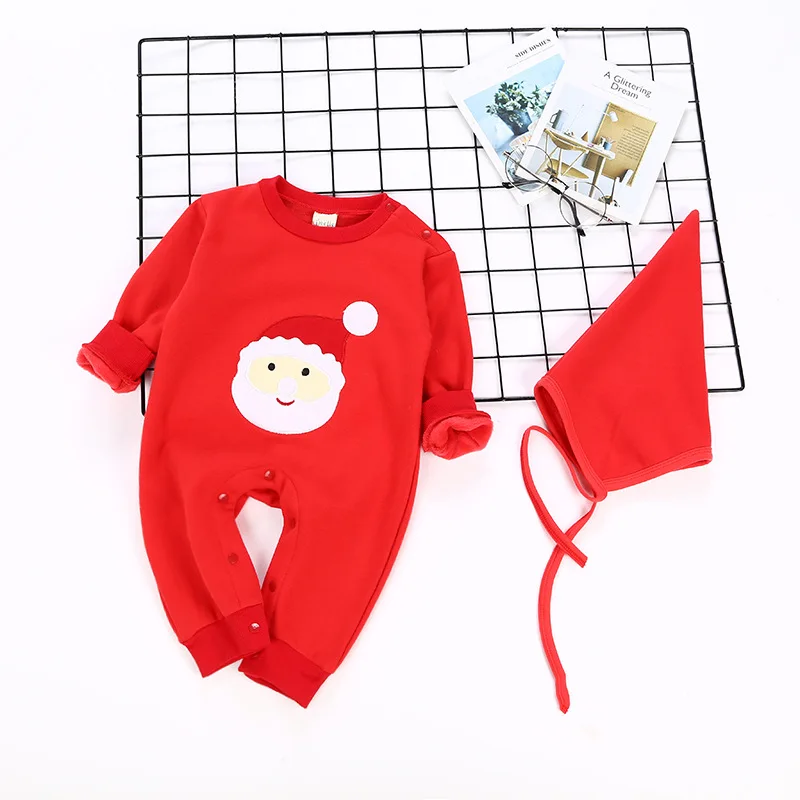 Рождественские детские комбинезоны; милый костюм Санта-Клауса; Одежда для новорожденных; одежда с длинными рукавами для малышей; комбинезоны для новорожденных