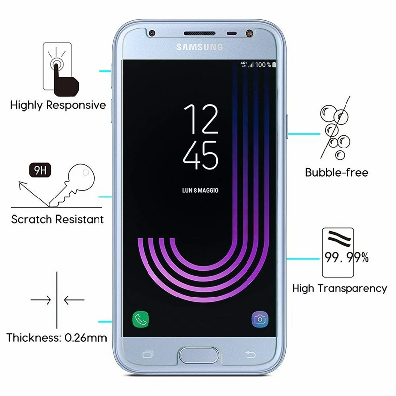 Закаленное стекло для Samsung Galaxy J3 2017 Защитная пленка экрана On J330 Pro защитная