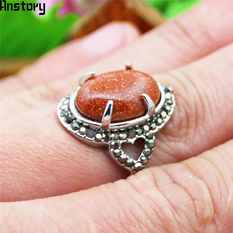 

Golden Sequins Stone Claw Rings For Women Vintage Look Antique Silver Plated Rhinestone Fashion Jewelry TR653