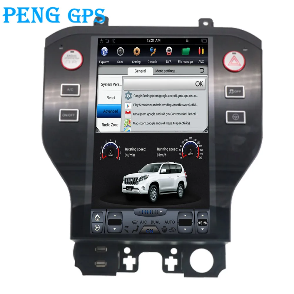 

11.8 Inch Tesla style Car Radio For Ford Mustang 2015+ GPS Navigation Radio Tape Recorder Headunit Multimedia No DVD Player IPS