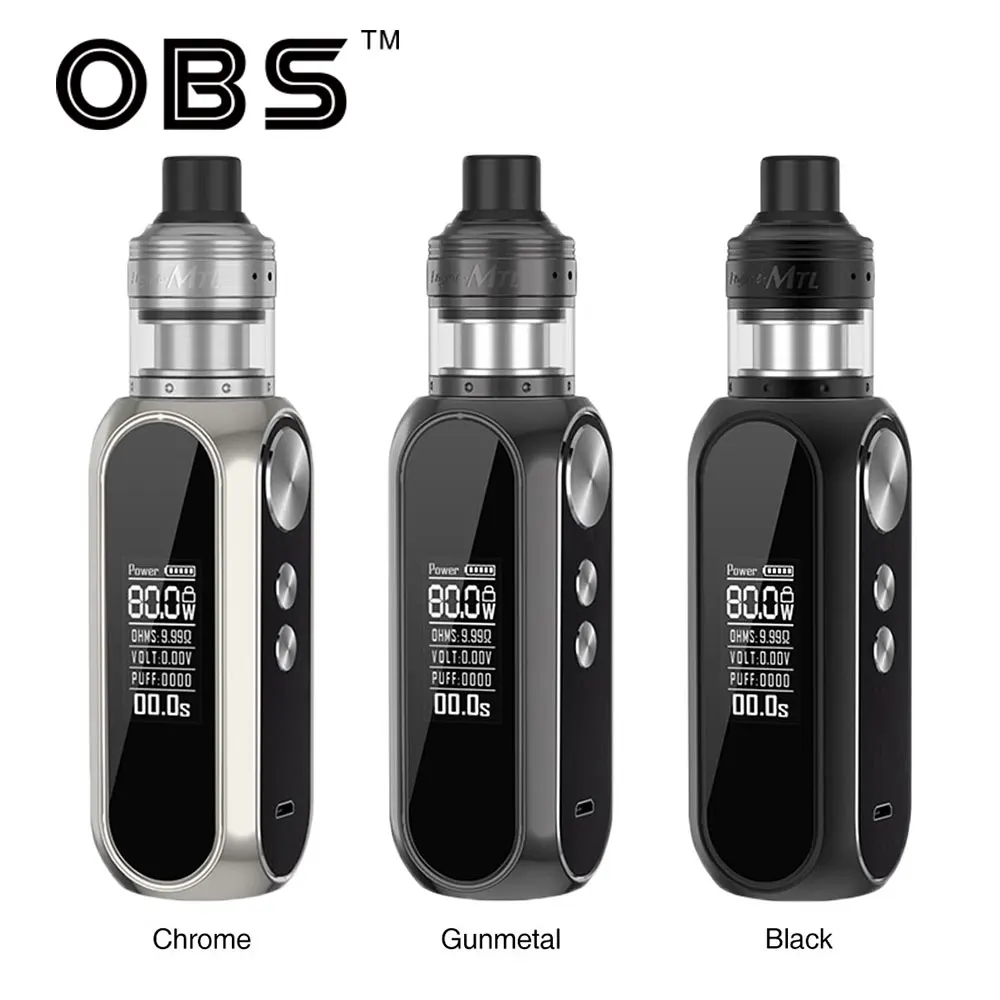 Оригинальный obs Cube комплект MTL Vape с 80 Вт куб коробка мод 2 мл двигатель MTL RTA Танк 3000 мАч встроенный аккумулятор и верхний поток воздуха E-Cig Vapor