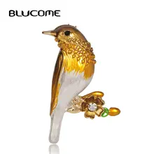 Женская блузка Blucome с эмалированной брошкой в виде птицы|Броши|