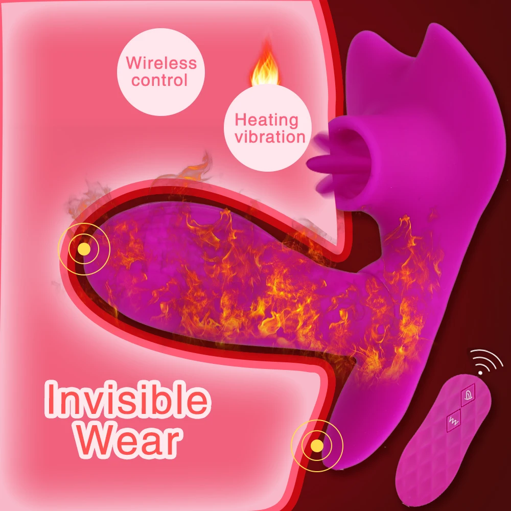 Wearable Butterfly Dildo Vibrator for Women G Spot Clitoris Stimulate Wireless Remote Control Heating Vibrator Sex Toy For Adult (16)