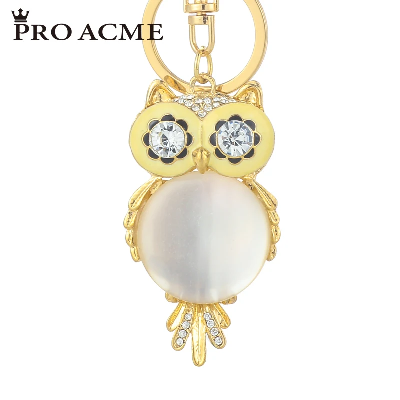 

Pro Acme Pretty Crystal Big Opals Owl Keychains Holder Purse Bag Pendant Key Chain Car Keyring Christmas Gift Jewelry PWK0422