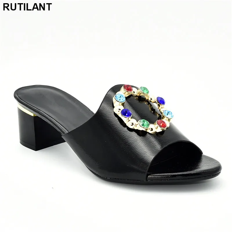 

New Arrival Woman Shoes 2019 Spring Luxury Shoes Women African Party Shoe Decorated with Rhinestone Ladies Sandals with Heels