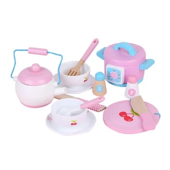 

14pcs Baby Simulation Electric Rice Cooker Set Wooden Toys For Kids Kitchen Toys Set Educational Toys Gift
