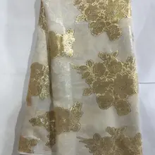 Золотой горошек жаккард шелк ткань шелк жоржет тонкий ремесло 114 см/8 мм 5 ярдов/партия LF05