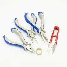 5 шт. смешанные цвета DIY Ювелирные наборы инструментов плоскогубцы кольца и ручные ножницы иглы Бисероплетение Ремонт Инструменты щипцы 19~ 125x19~ 75 мм