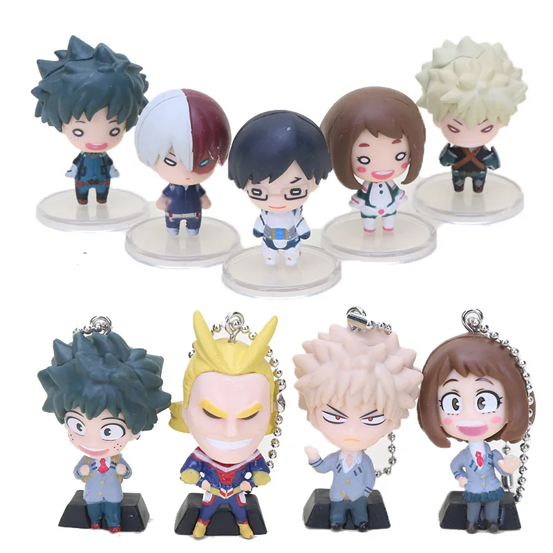 3 см 5 шт./компл. My Hero academic фигурка кукла Ochaco Uraraka Deku Midoriya Katsuki Shoto bakugou Toga ПВХ фигурки
