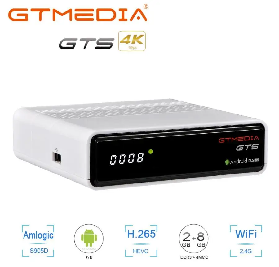 

GTmedia GTS Receptor DVB-S2 Amlogic S905D android 6.0 TV BOX 2GB 8GB Satellite Receiver TV Box with bluetooth keyboard air mouse
