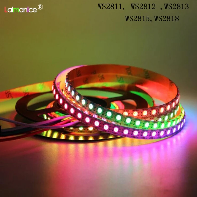 

DC5V/12V WS2812B WS2811 WS2815 WS2813 WS2818 30/60Leds/m Smart Pixel Led Strip WS2812 IC Individually Addressable Strip light 5M