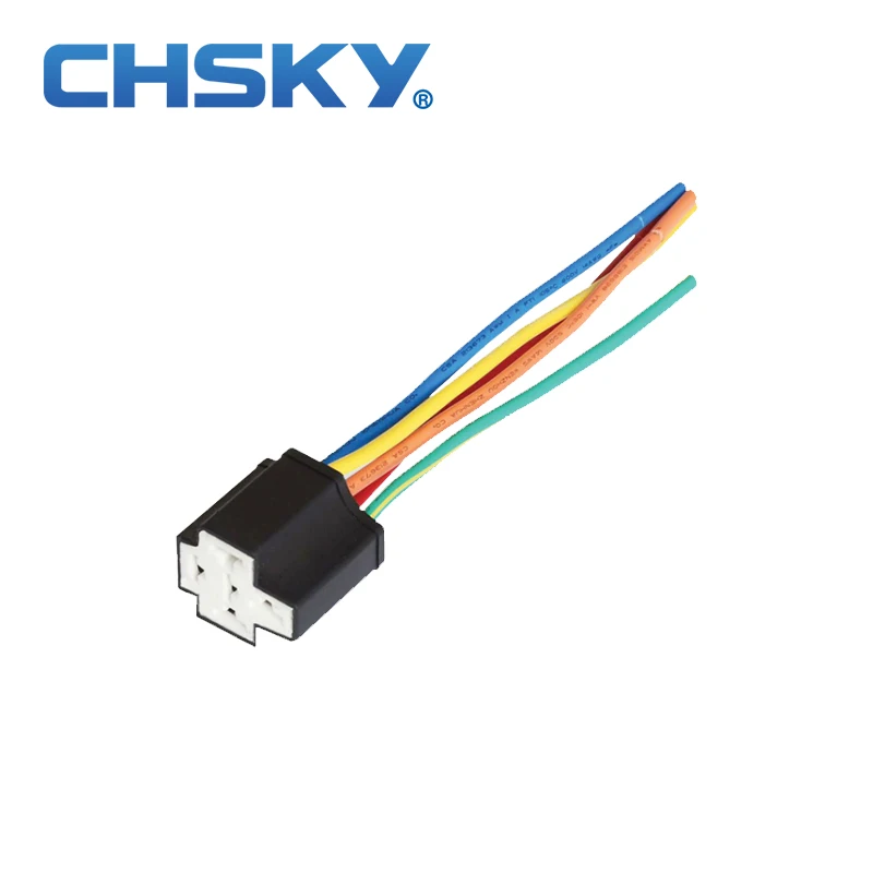 CHSKY 2 шт 14,5 см 16AWG провод костюм для 4 контактов реле керамическое реле гнездо, 5 контактов авто реле держатель