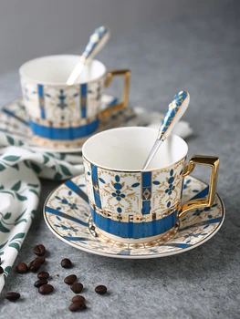 

Coffee Cup And Saucers Bone China Cups Tea Cup Saucers Gold Inlay Decor Wedding Gift