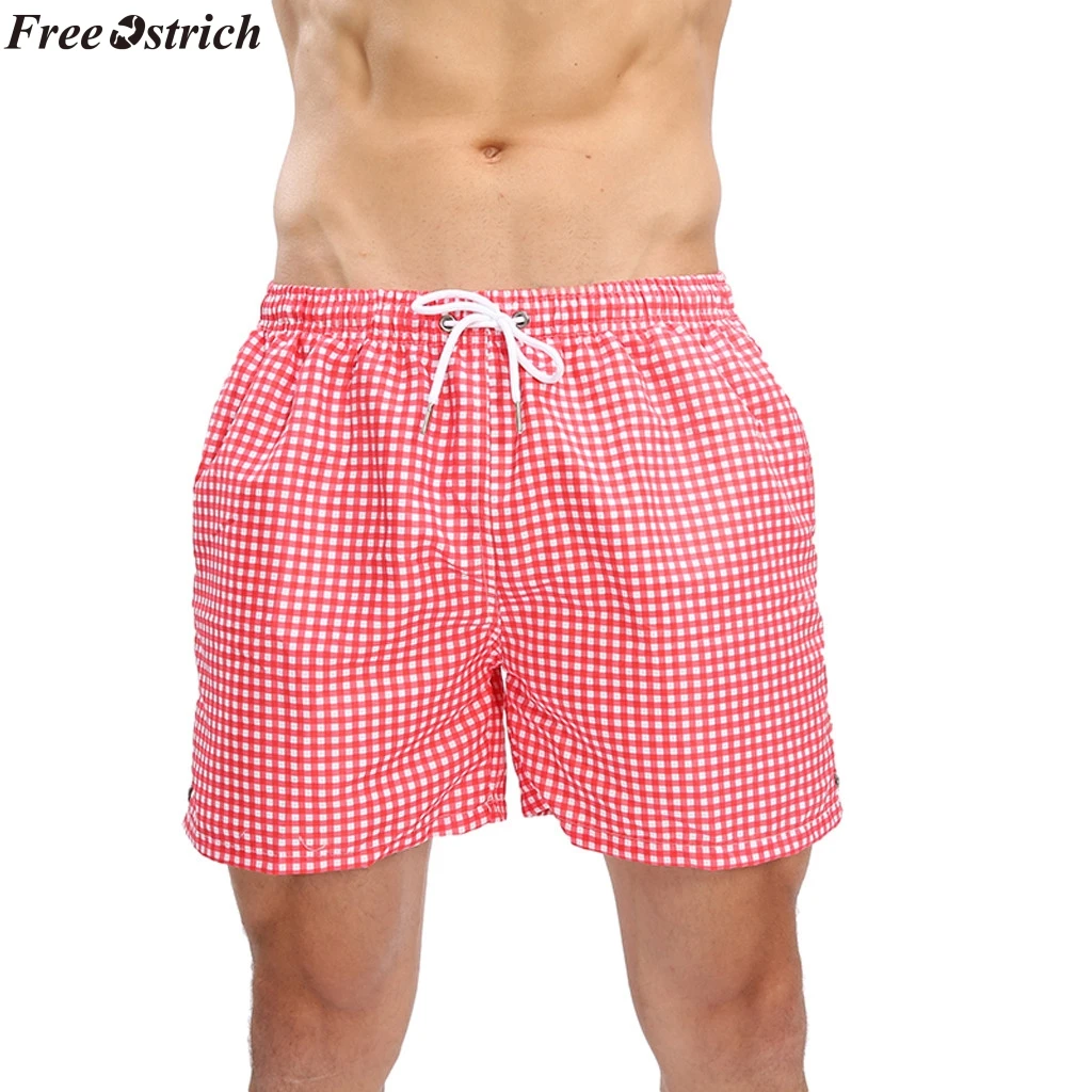 

Summer Sport Swimming Quick Drying Casual Loose Lattice Beach shorts FREE OSTRICH Male Running Sportswear Sports Pants Plus Size