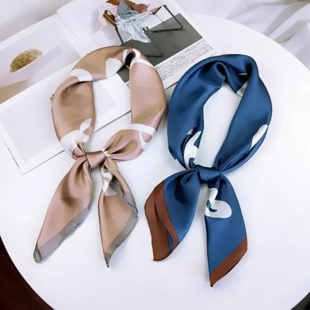 

70*70cm Fashion Women Girls Neckerchief Scarf Fake Silk Wraps Elegant Spring Autumn Head Neck Hair Tie Band Neckerchief