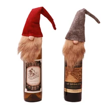 2 шт./компл. Рождественская бутылка вина обложка старый человек Безликий кукла бутылка Декор кухня ужин украшение на год Рождество ужин вечеринка