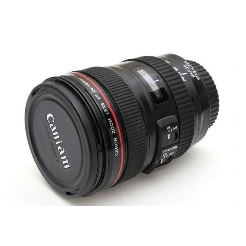 Creative Home Mug Cup New Coffee Lens Emulation Camera Mug Beer Wine Cup With Lid Black