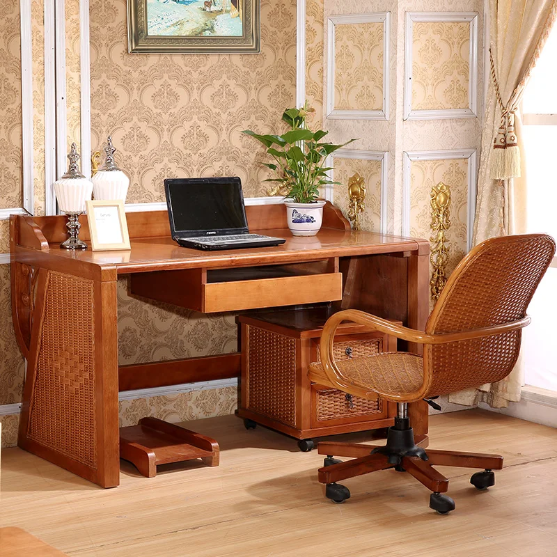 Rattan Office Chair Home Scandinavian Desc Kneeling Rattan Office Chair Table Desk Porch Combination Real Furniture Dresser Computer W