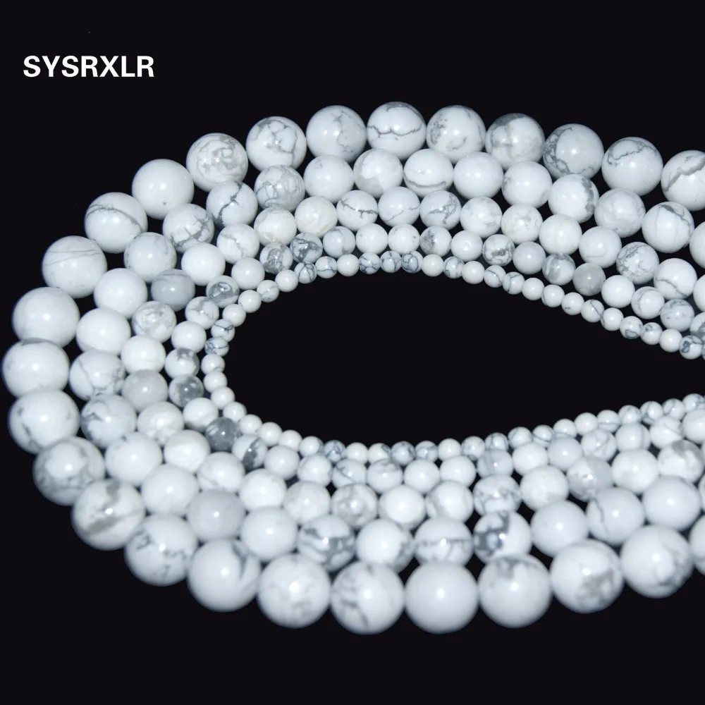 

Wholesale 4/6/8/10/12 MM Natural White Howlite Turquoise Stone dyed color Loose Spacer Beads For Bracelet Necklace DIY Jewelry