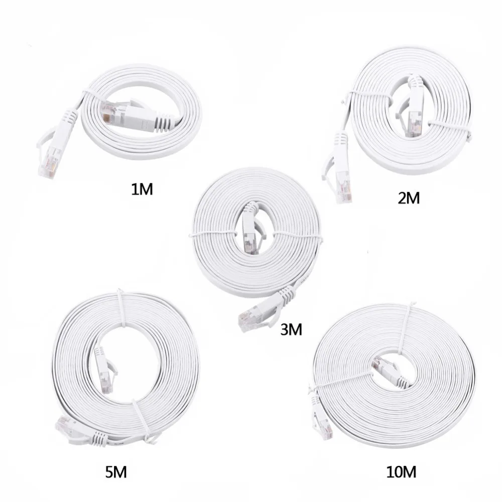 

CAT6 CAT6a LAN Network Cable Flat RJ45 High Speed Patch Cord STP Gigabit with Gold Plated Lead for Switch/ Router/ Modem/
