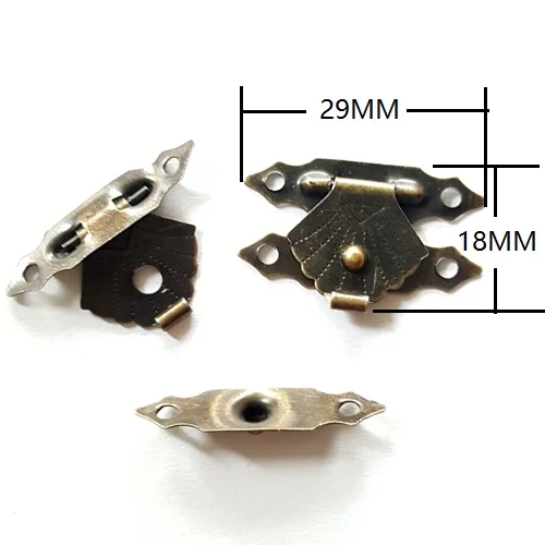 100 шт. 18*29 мм латунные Золотые Бронзовые защелки Засов застежка пряжка крюк небольшой аппаратный замок защелки ювелирные изделия деревянная коробка мебель ар-деко